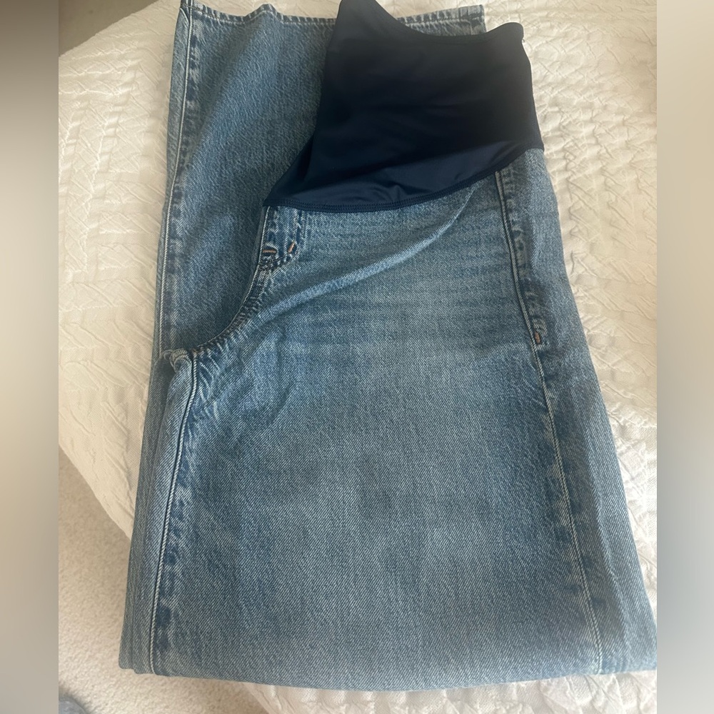 NWT Madewell maternity over the belly superwide leg jeans size 26